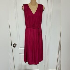 Vince Camuto Silky Deep Maroon Midi Dress